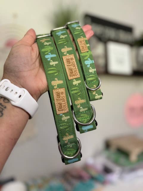 Green Western Cactus Dog Collar, Dixie Lane Collars