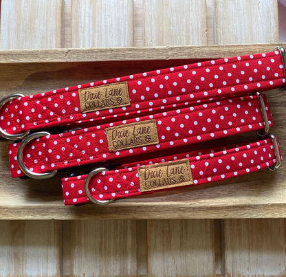 Red Polka Dot Dog Collar, Dixie Lane Collars