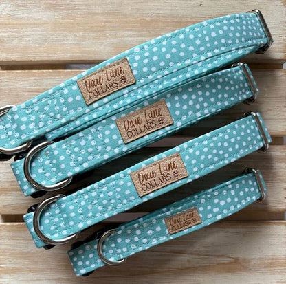 Teal Fawn Polka Dot Dog Collar, Dixie Lane Collars