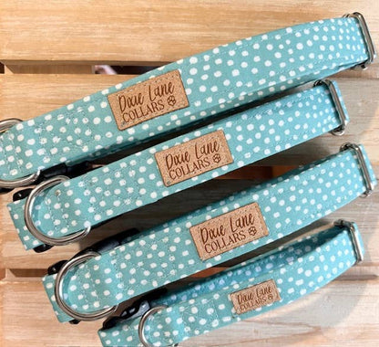 Teal Fawn Polka Dot Dog Collar, Dixie Lane Collars