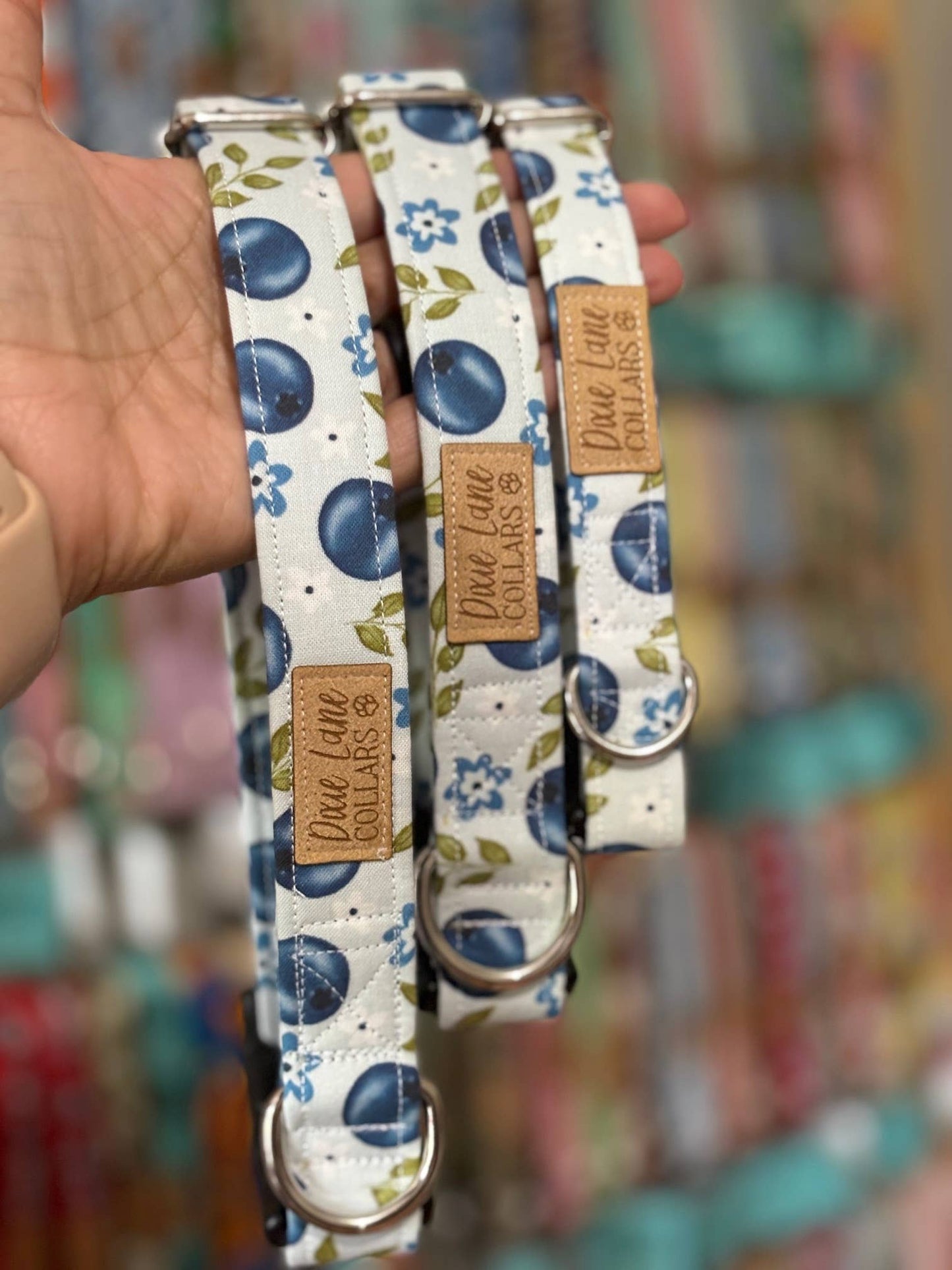 Blueberry Floral Dog Collar, Dixie Lane Collar
