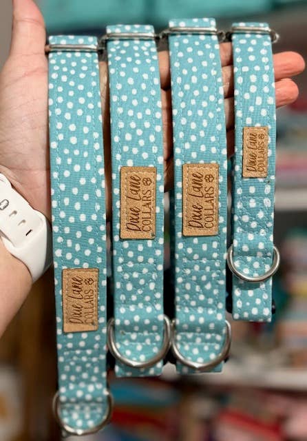 Teal Fawn Polka Dot Dog Collar, Dixie Lane Collars
