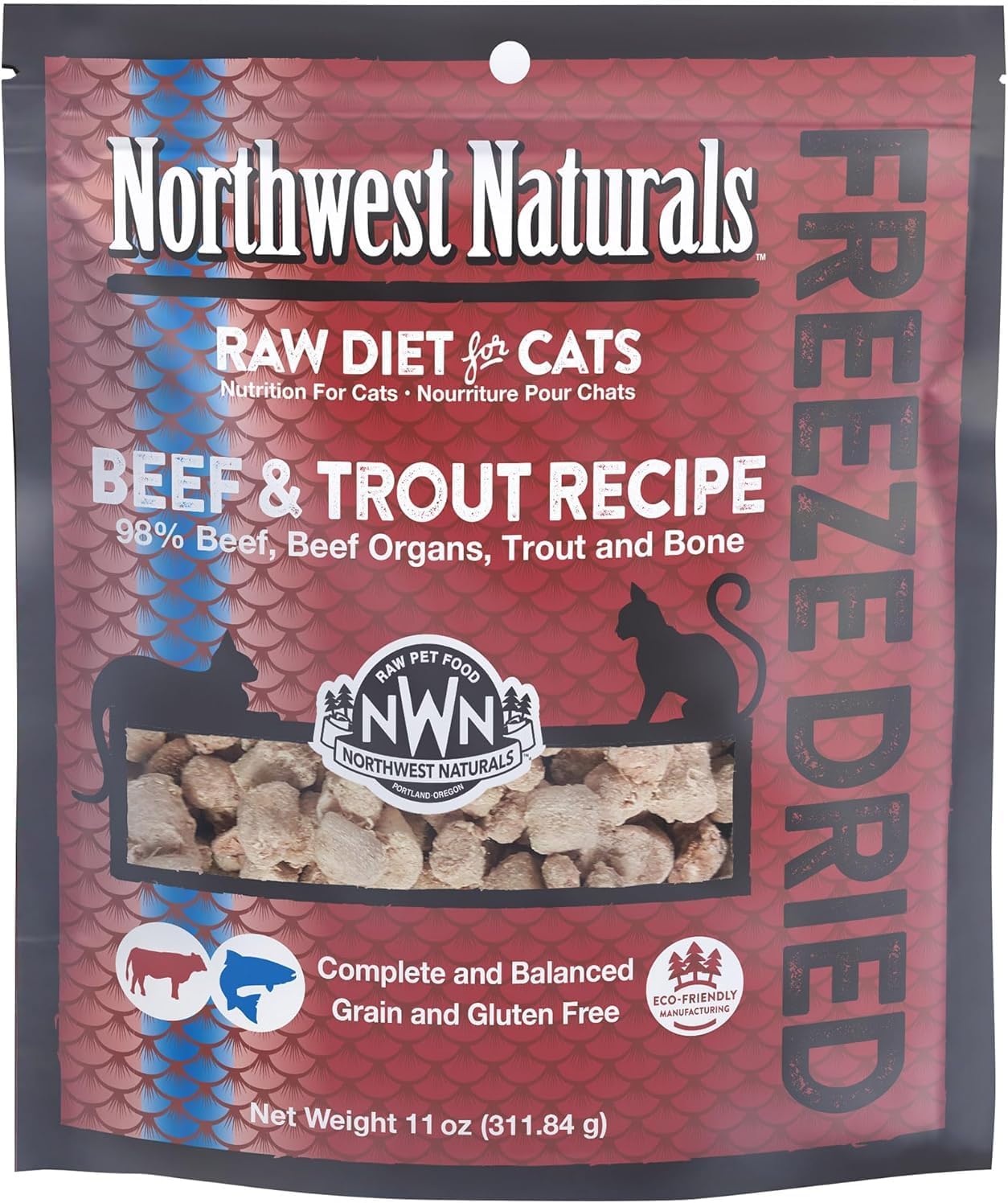 Northwest Naturals FD Cat Beef & Trout Nibblets 11oz
