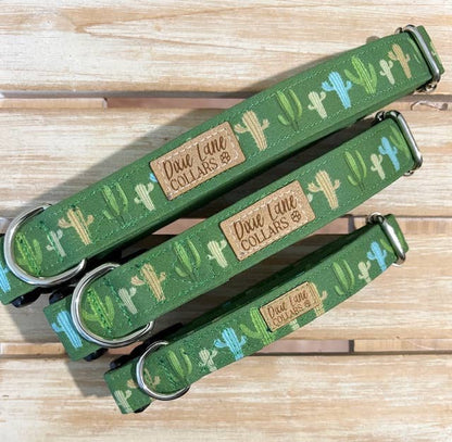 Green Western Cactus Dog Collar, Dixie Lane Collars