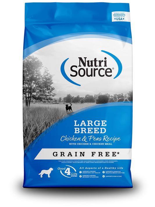 NutriSource Dog Grain Free Large Breed Chicken & Pea 26lb