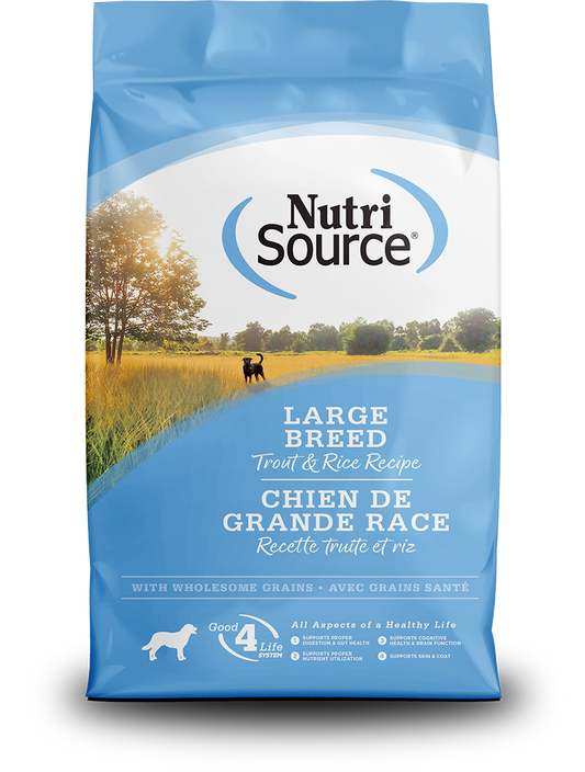 NutriSource Dog Large Breed Trout & Rice 26lb
