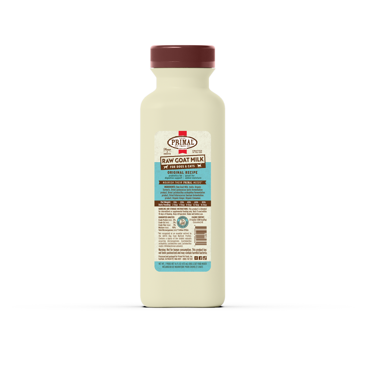 Primal Raw Frozen Goat Milk