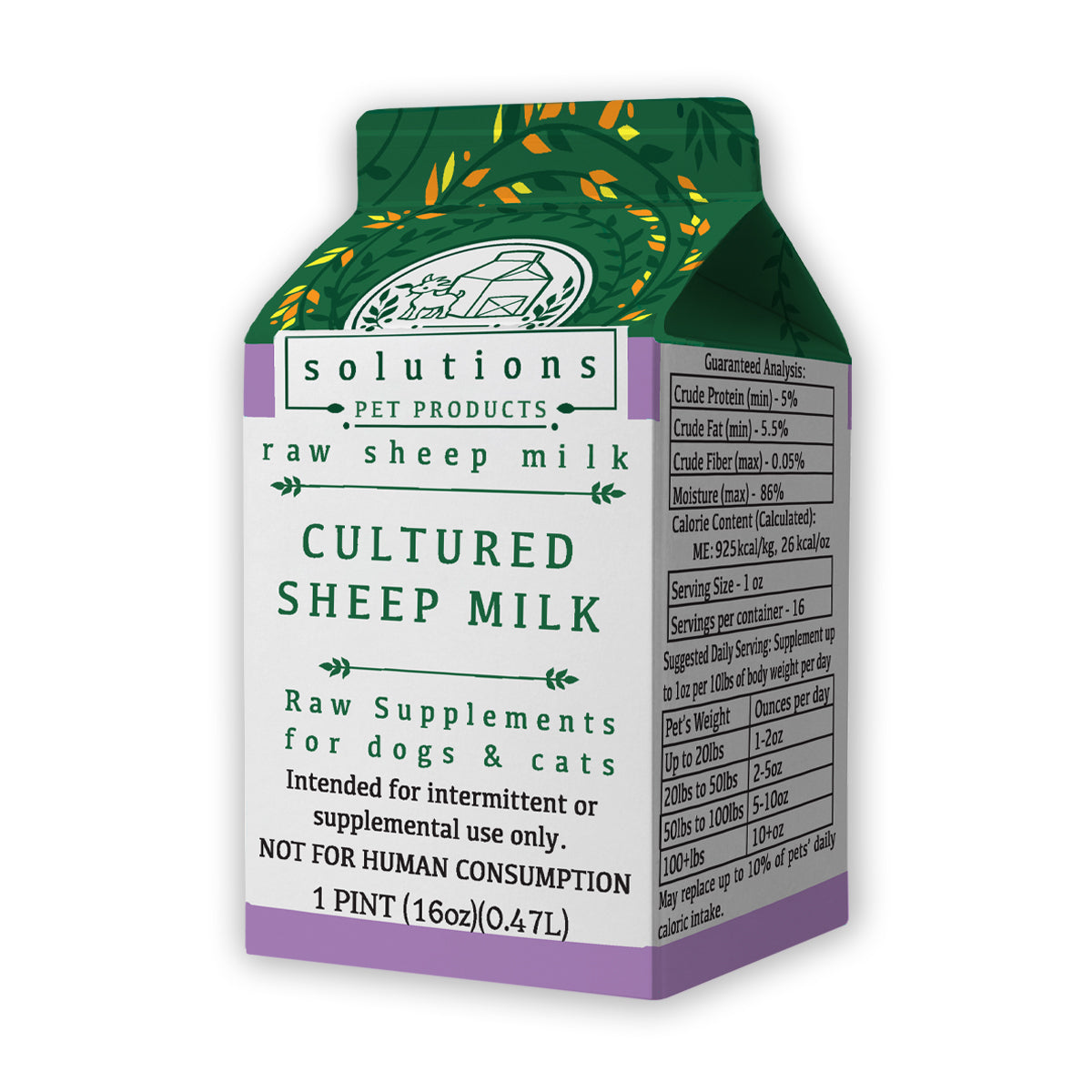 Solutions Raw Cultured Sheeps Milk 16oz