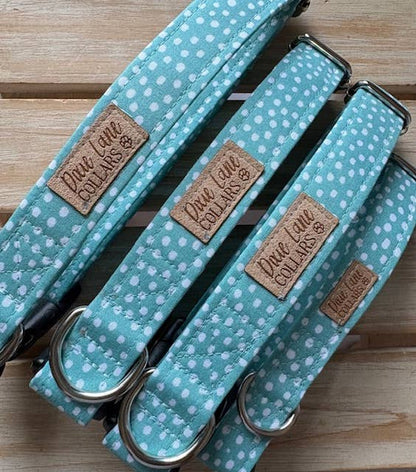 Teal Fawn Polka Dot Dog Collar, Dixie Lane Collars