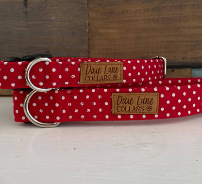 Red Polka Dot Dog Collar, Dixie Lane Collars