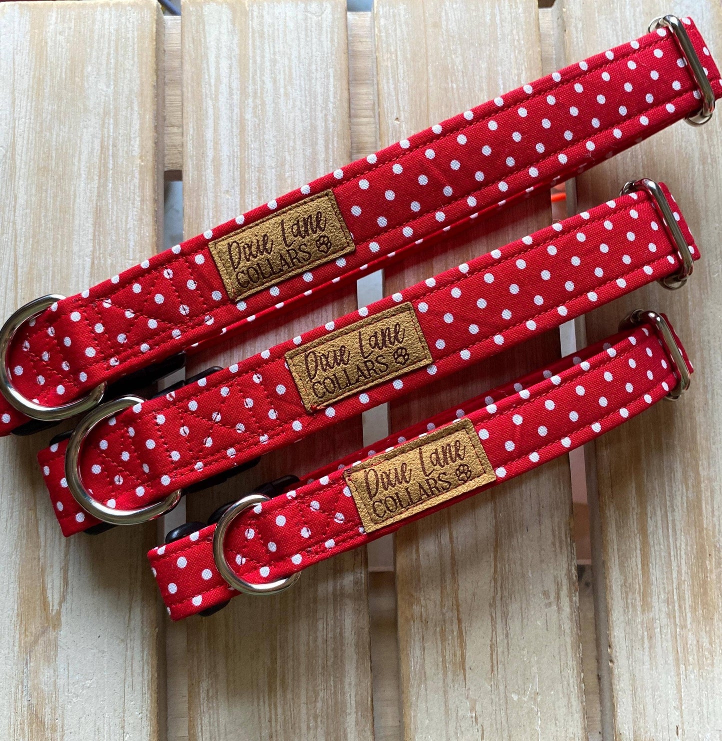 Red Polka Dot Dog Collar, Dixie Lane Collars