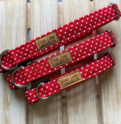 Red Polka Dot Dog Collar, Dixie Lane Collars