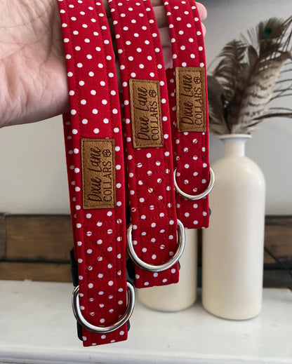 Red Polka Dot Dog Collar, Dixie Lane Collars