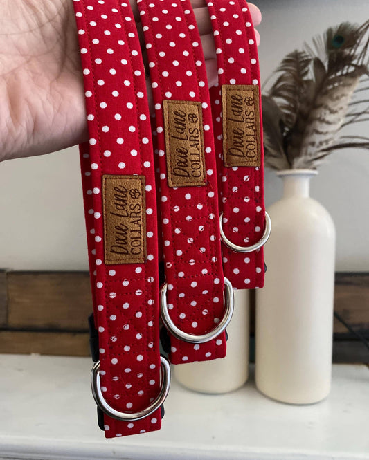 Red Polka Dot Dog Collar, Dixie Lane Collars