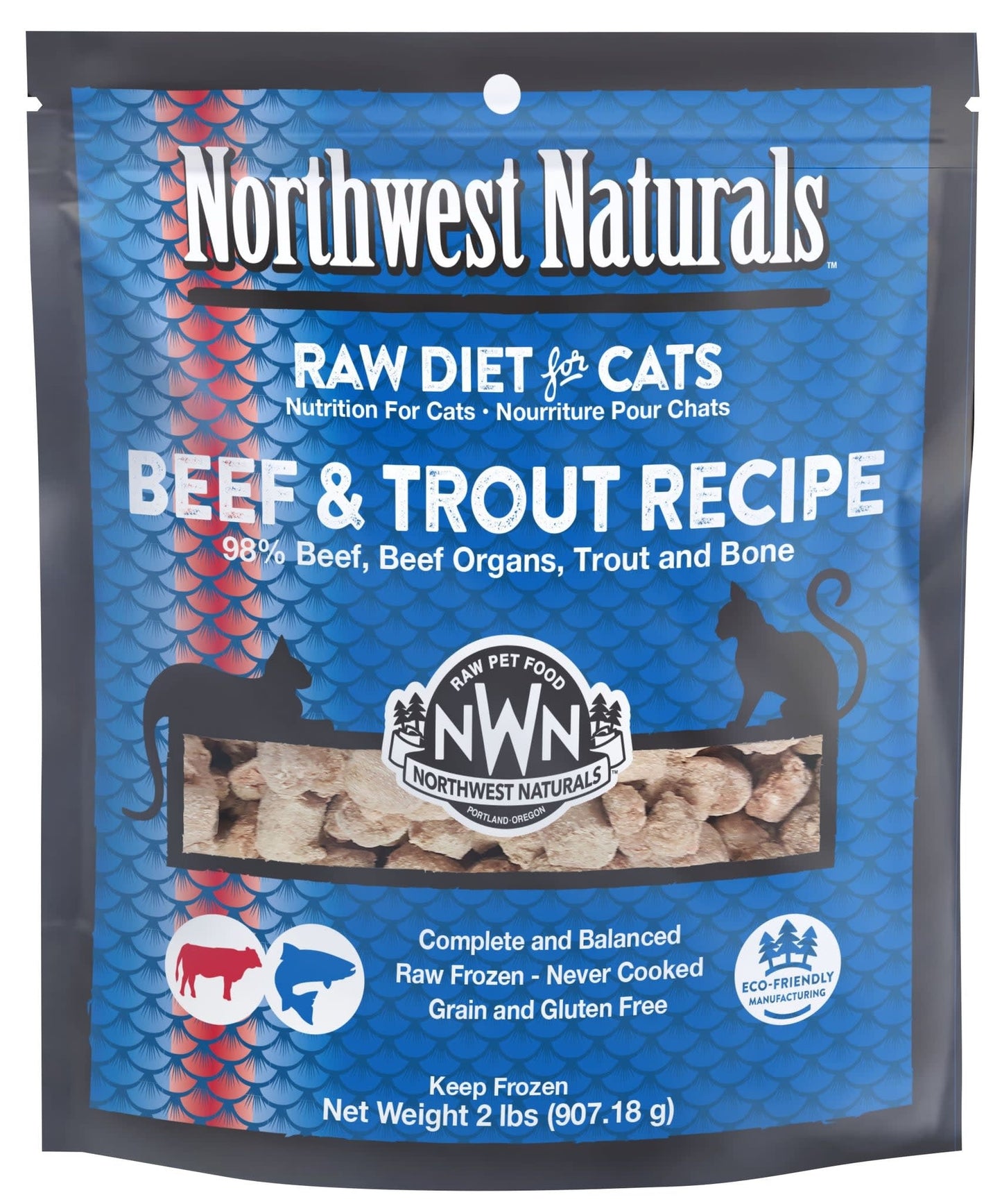 Northwest Naturals Frozen Cat & Dog Beef & Trout 2lb
